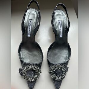 Manolo Blahnik slingback sandals - Silver